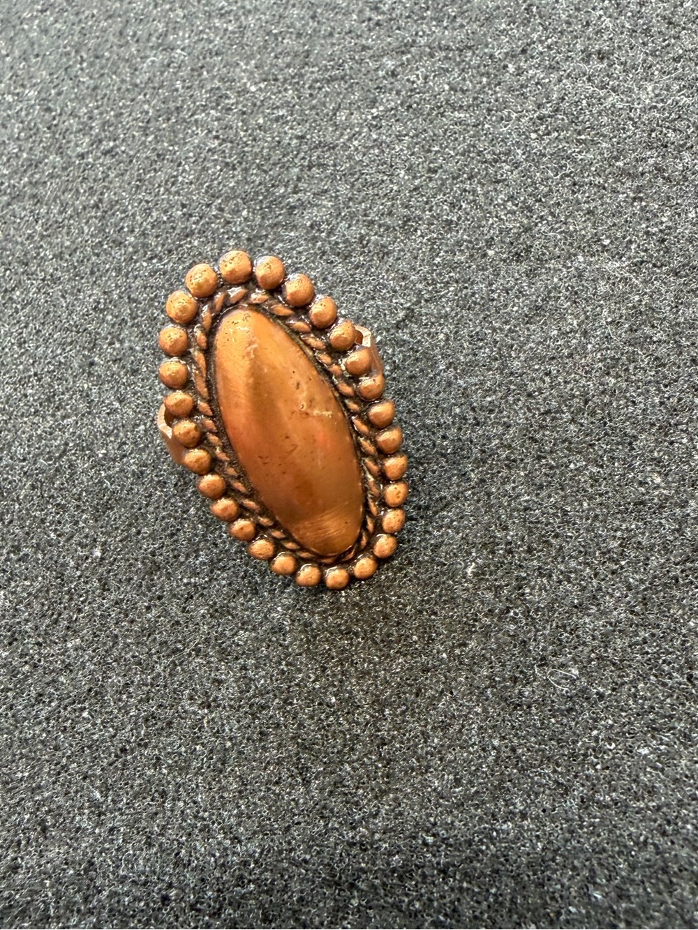 Vintage Solid Copper Navette Ring